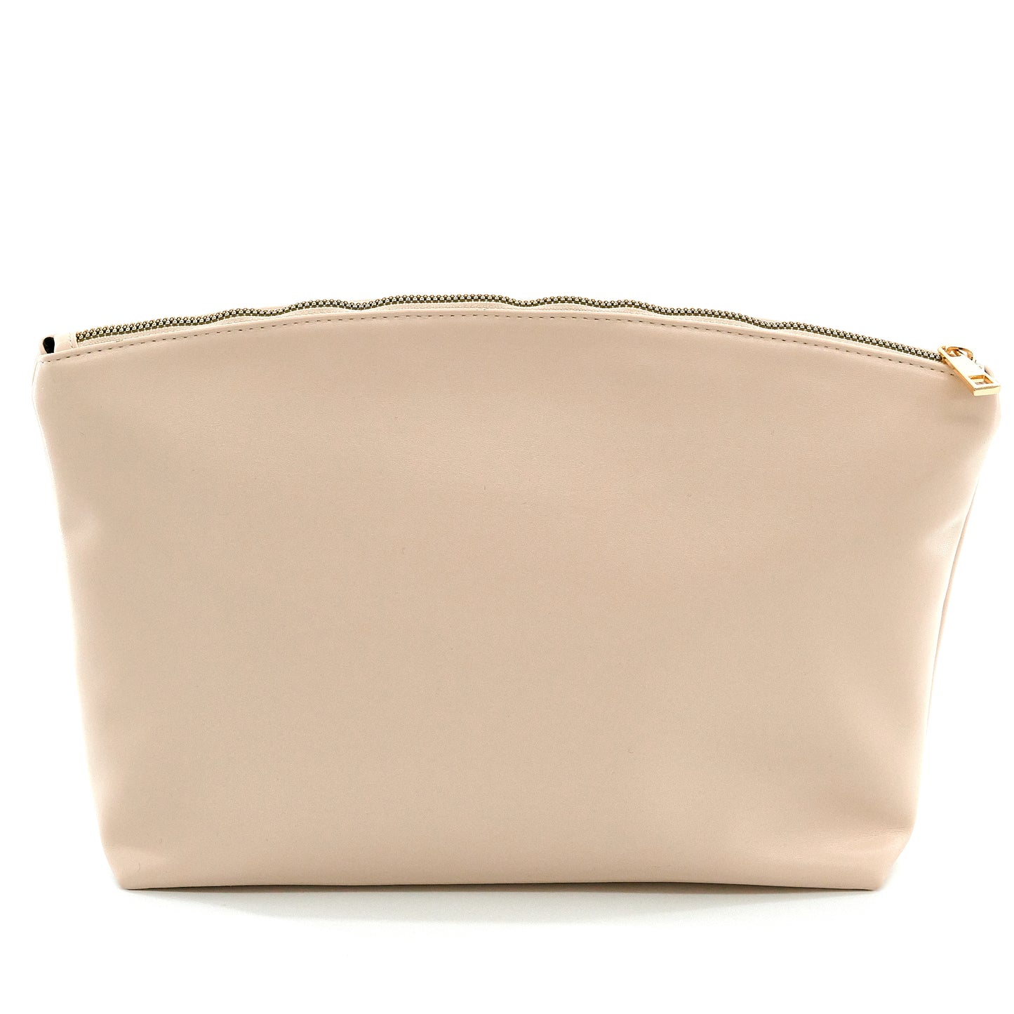 Flower – Large Capacity Top Zip Pouch (Beige)