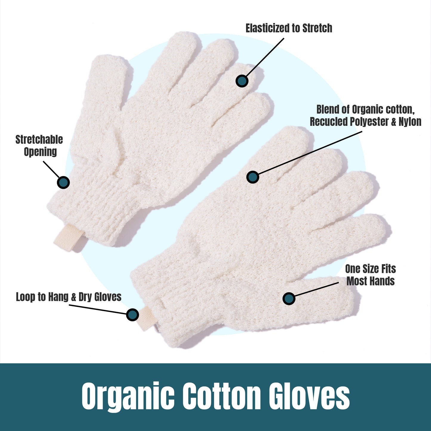 ORGANIC COTTON EXFOLIATING BODY GLOVES