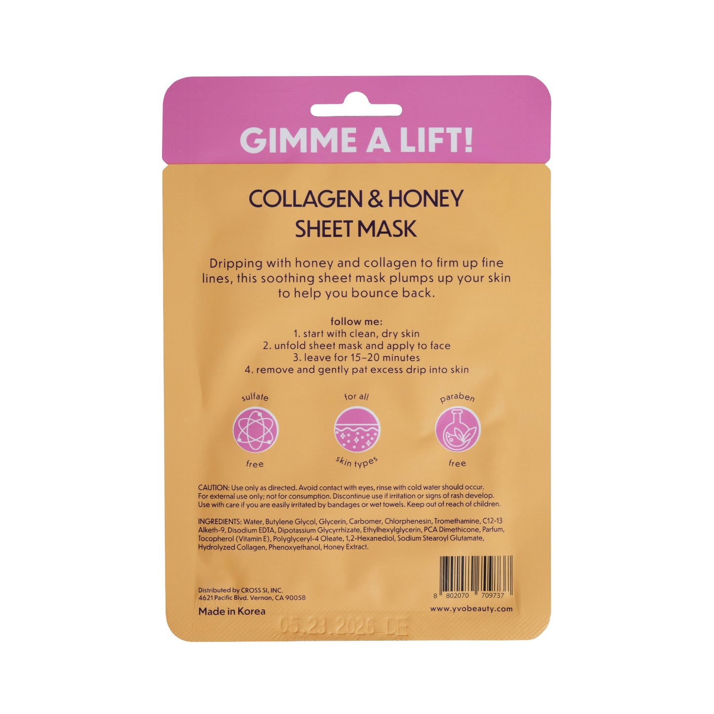 GIMME A LIFT! FIRMING BOOSTER COLLAGEN & HONEY SHEET MASK