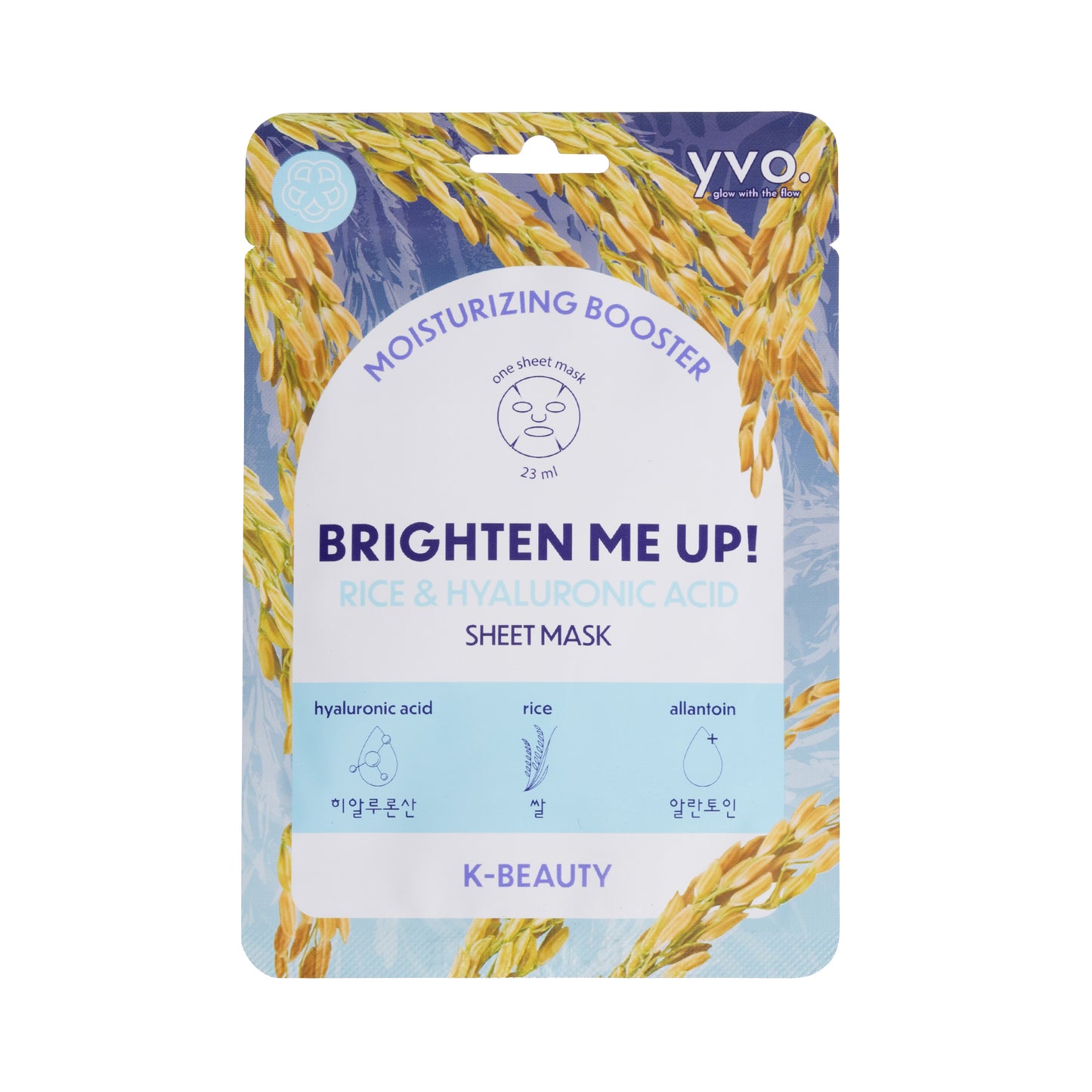 BRIGHTEN ME UP! MOISTURIZING BOOSTER RICE & HYALURONIC ACID SHEET MASK