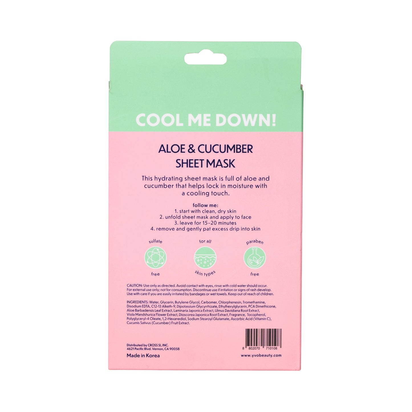 COOL ME DOWN! SOOTHING BOOSTER ALOE & CUCUMBER SHEET MASK