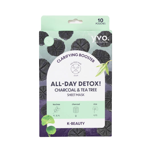 ALL DAY DETOX! CLARIFYING BOOSTER CHARCOAL & TEA TREE SHEET MASK