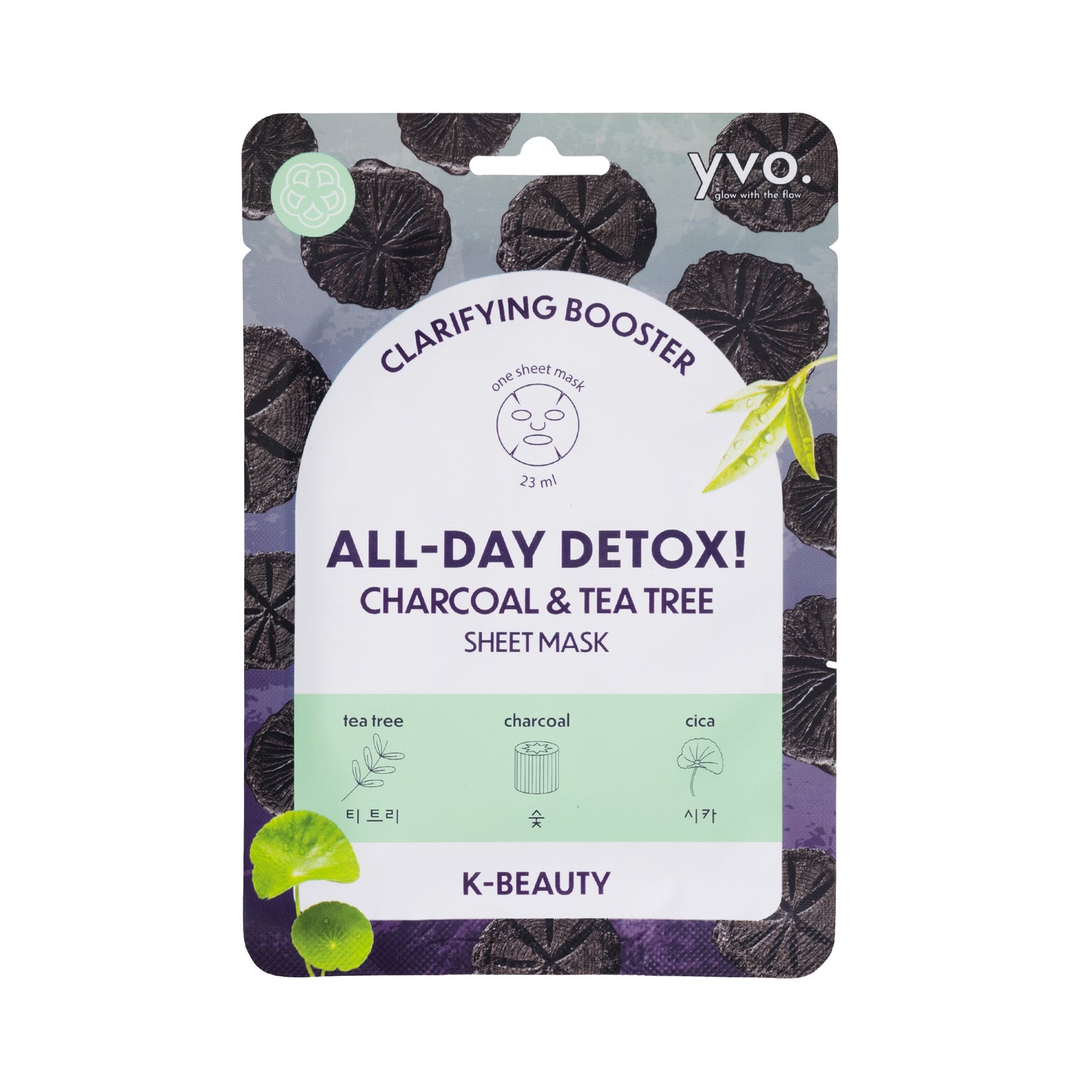 ALL DAY DETOX! CLARIFYING BOOSTER CHARCOAL & TEA TREE SHEET MASK