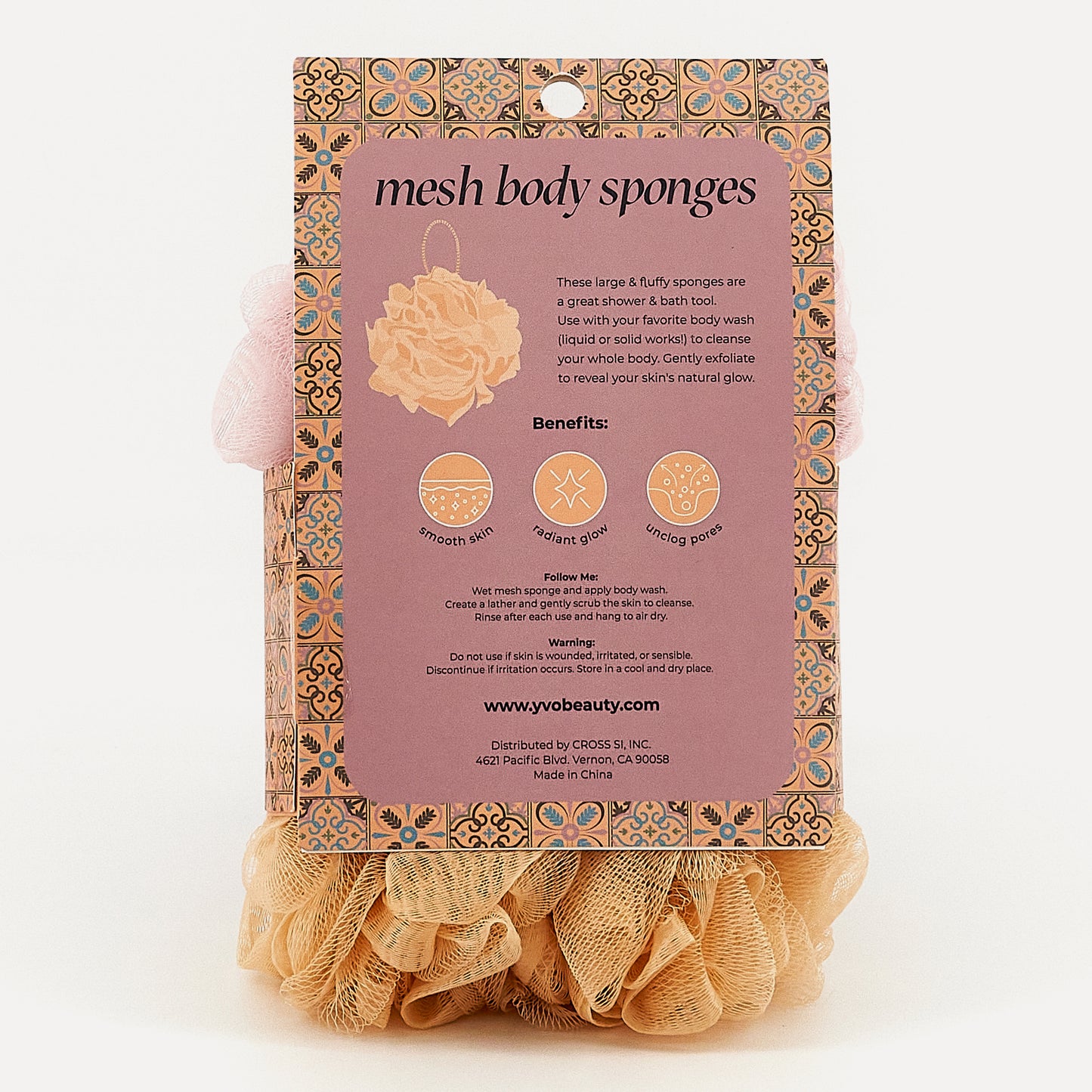 MESH SPONGES 2 PK (PINK / TAN)