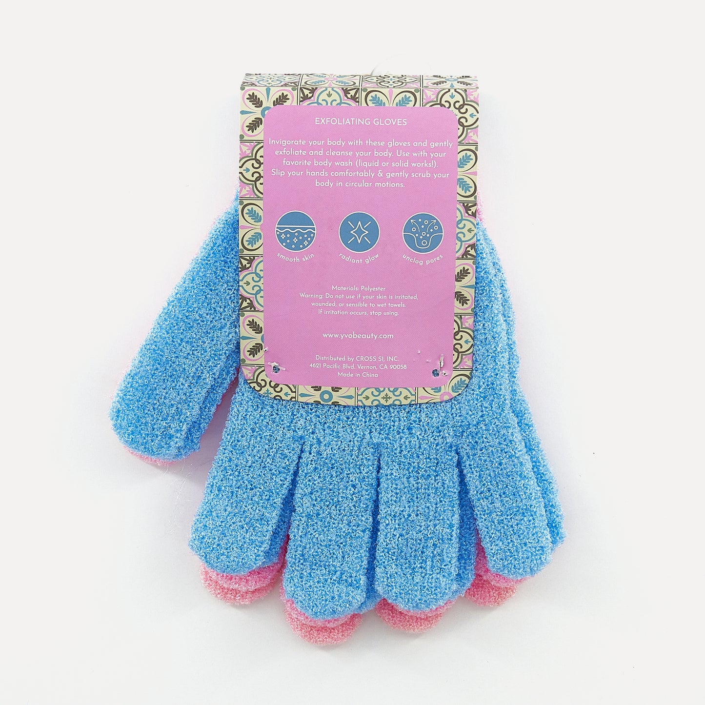 EXFOLIATING GLOVES ( PINK / BLUE )