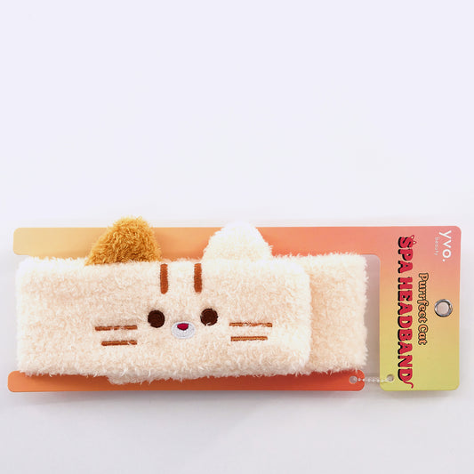 Purrfect Cat - Everyday Velcro Spa Headband (White)