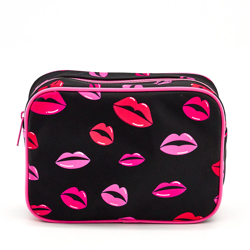 Lips – Carry-All Rectangle Pouch (BLACK / PINK)