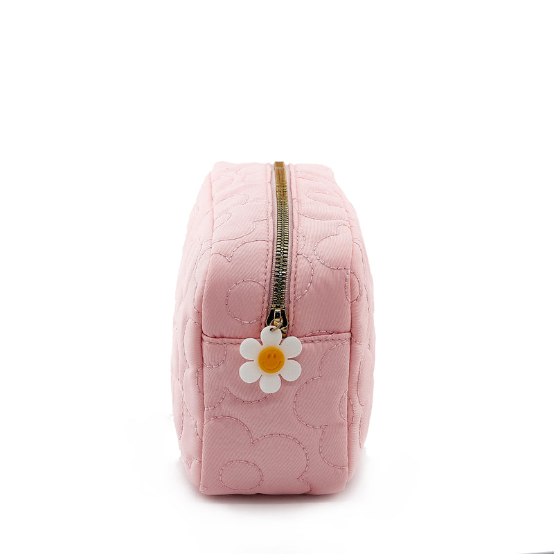 Quilted Flower – Carry-All Rectangle Pouch (PINK)