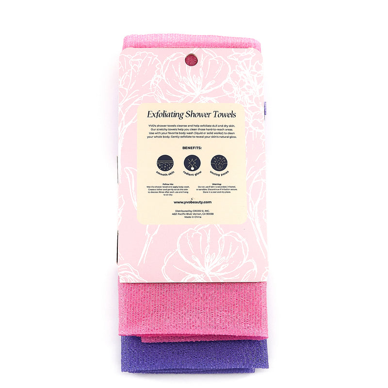 SHOWER TOWELS (PURPLE/PINK)