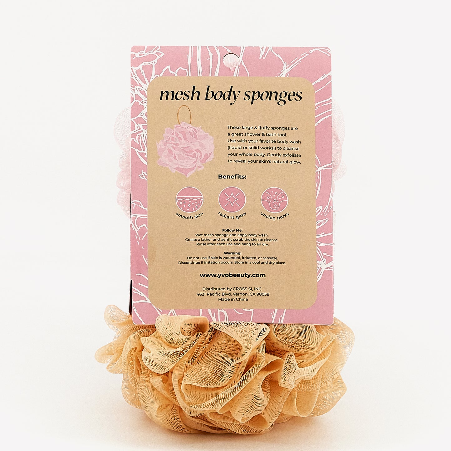 MESH SPONGES 2 PK (PINK / TAN)