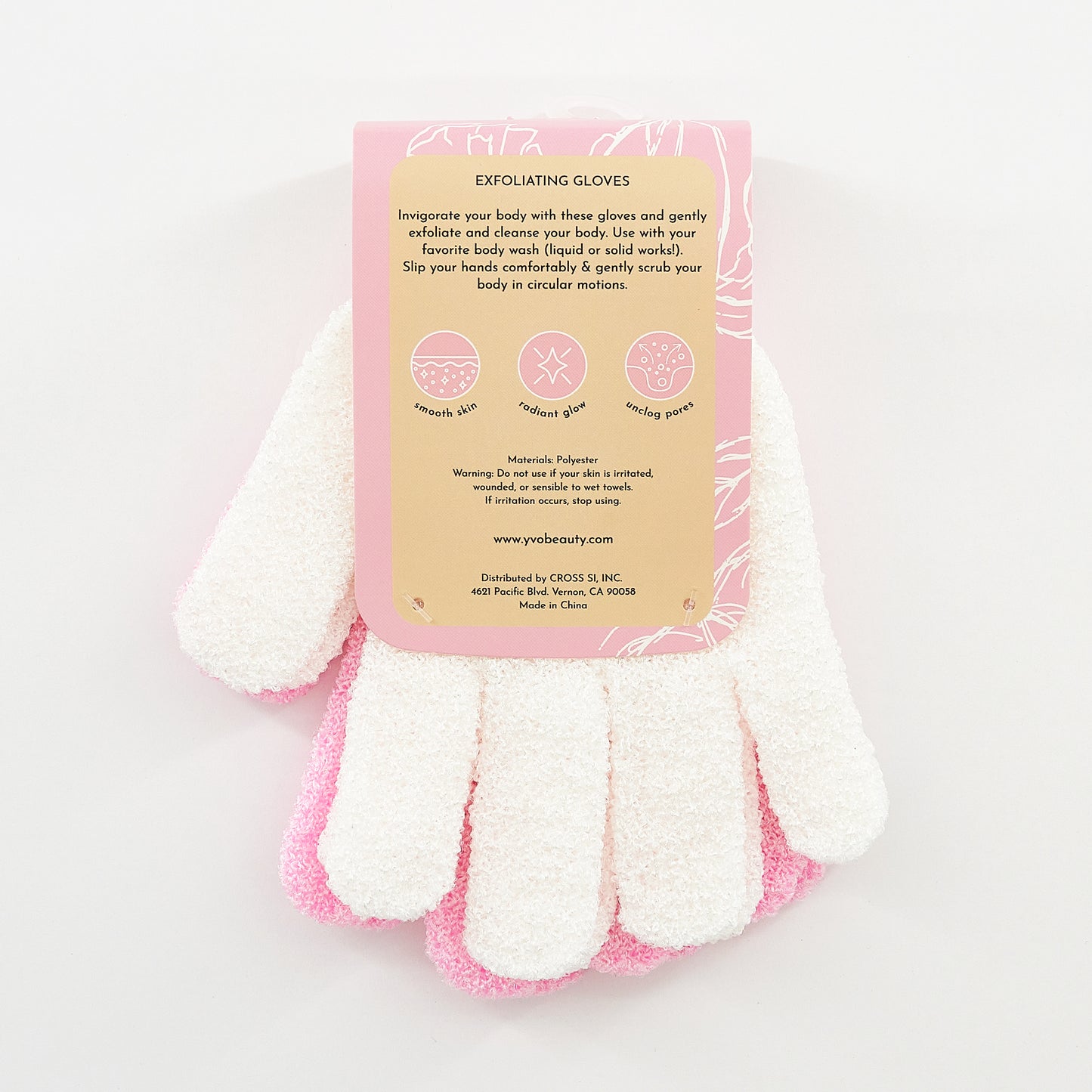 EXFOLIATING GLOVES (  PINK / WHITE )