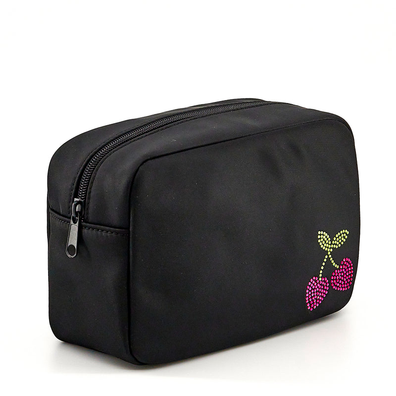 Rhinestone Cherry – Carry-All Rectangle Pouch (BLACK)