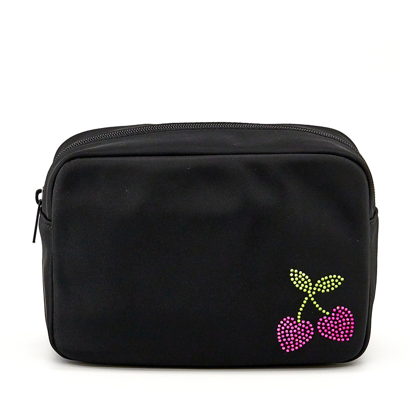 Rhinestone Cherry – Carry-All Rectangle Pouch (BLACK)