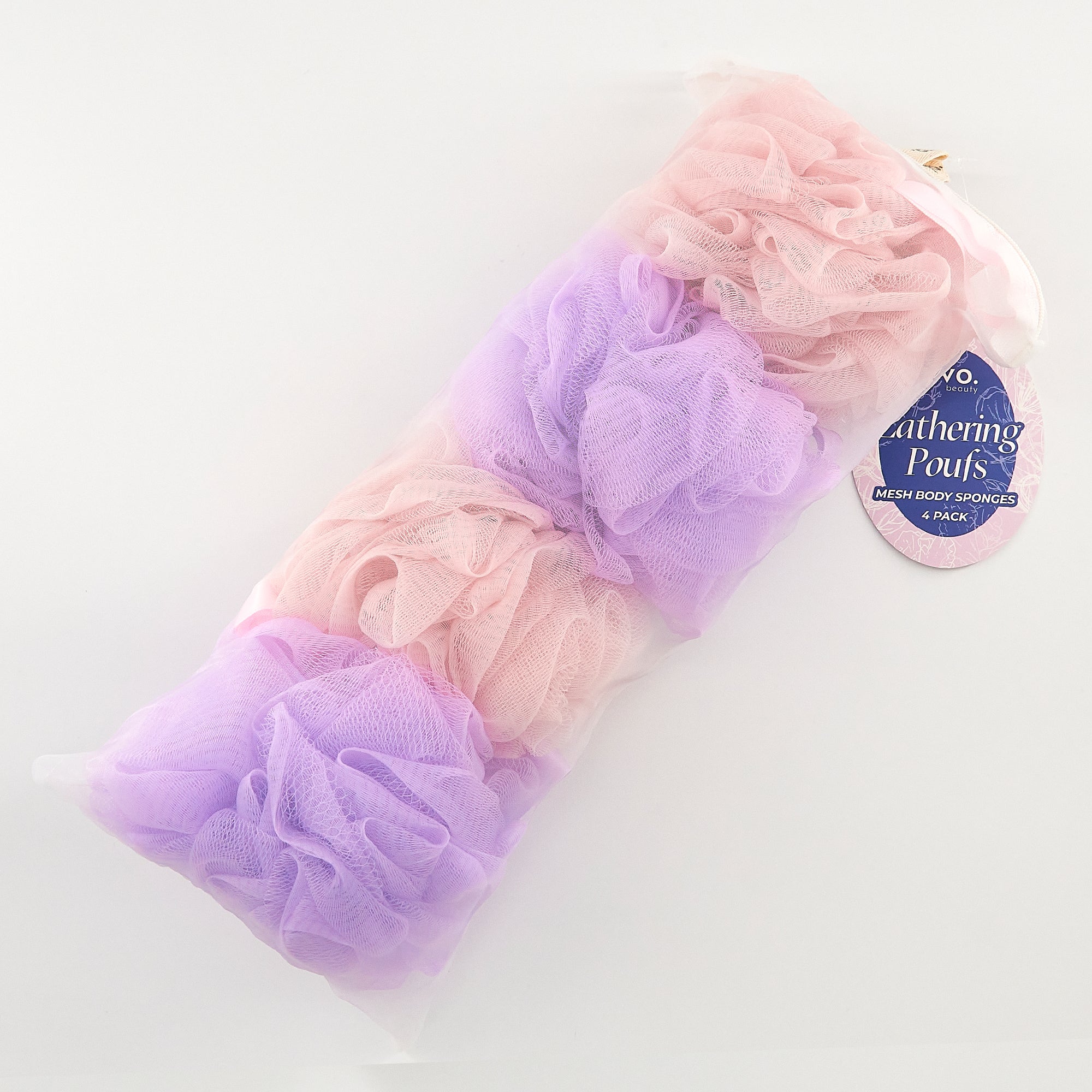 Pink Rope Loop Sponge MESH SPONGES 4 PK (PINK / PURPLE) – yvo beauty