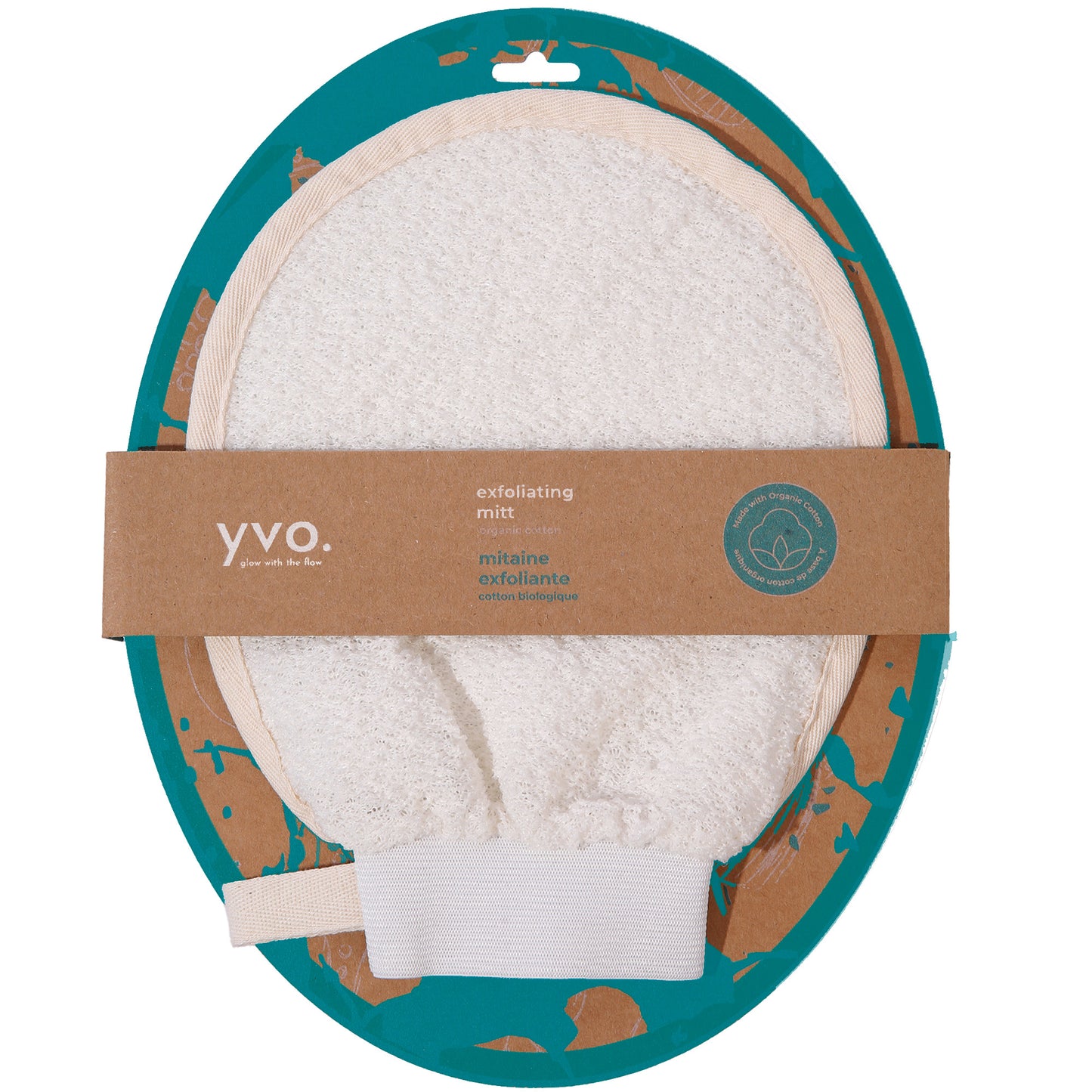 TWO SIDED ORGANIC COTTON & TERRY CLOTH EXFOLIATING BODY MITT