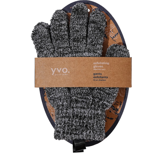 CHARCOAL INFUSED YARN EXFOLIATING BODY GLOVES