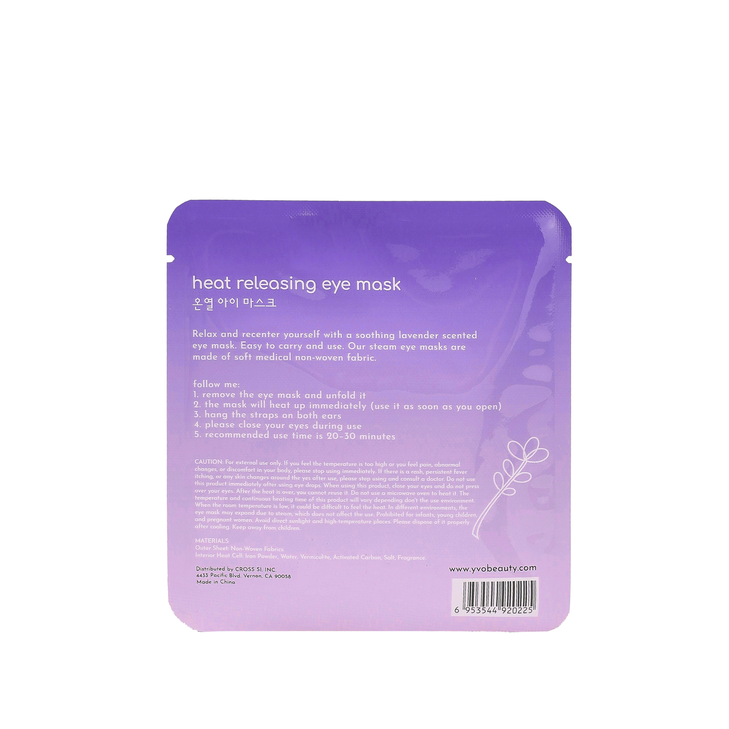 Lavishing Lavender Heat Releasing Eye Mask