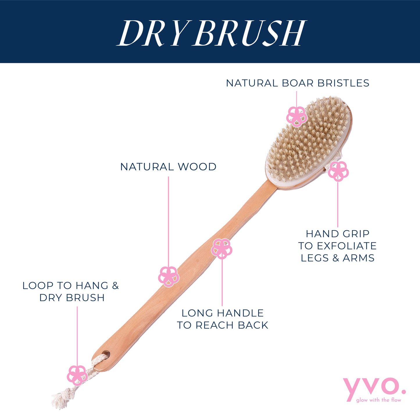 LONG HANDLE EXFOLIATING DRY BRUSH