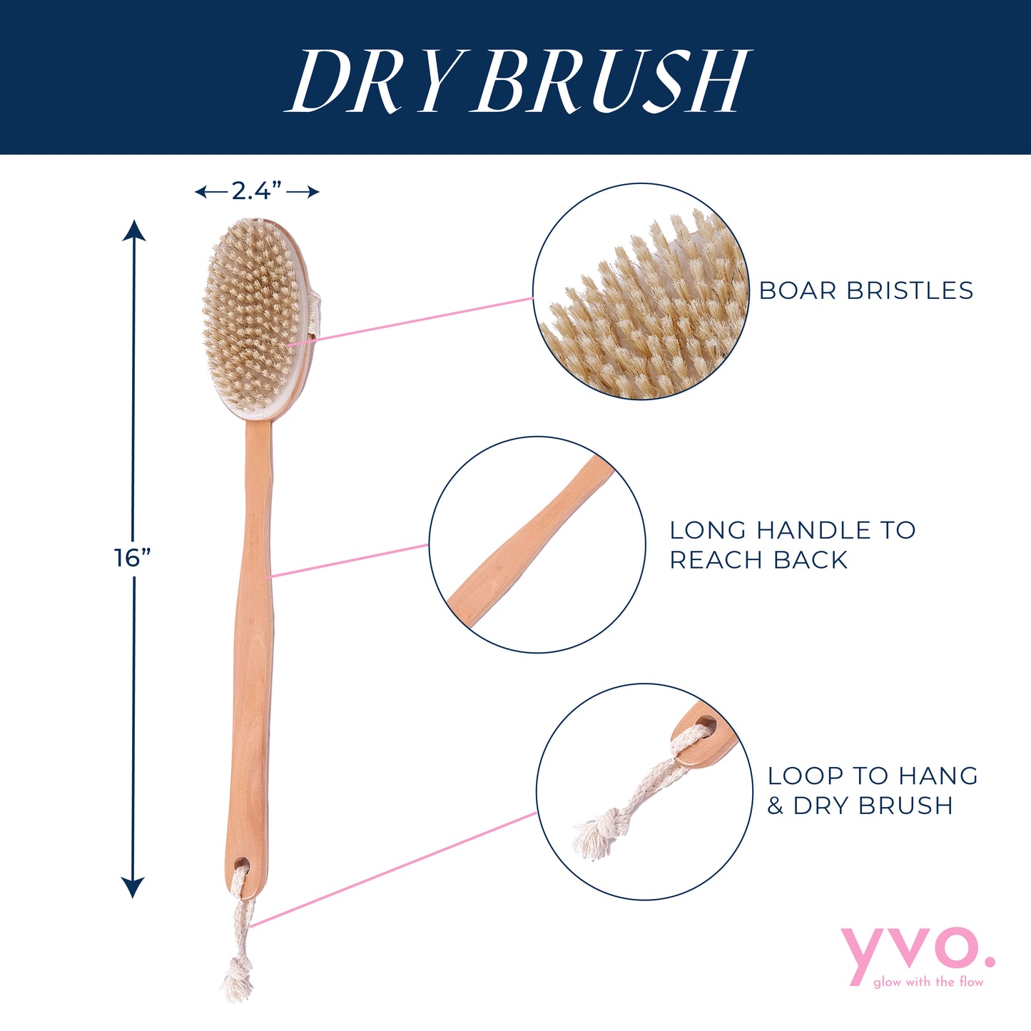 LONG HANDLE EXFOLIATING DRY BRUSH