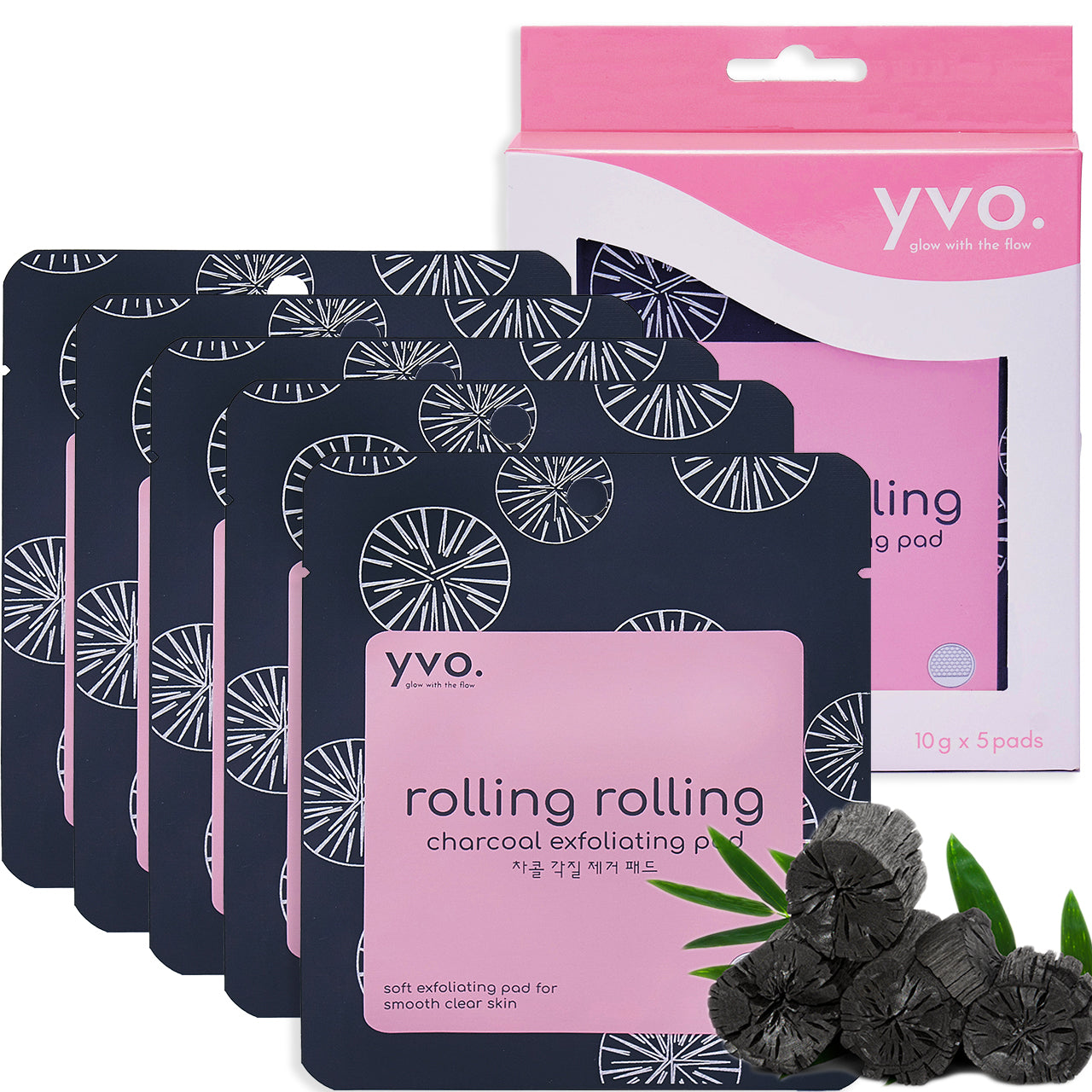 Rolling Rolling Natural Charcoal Exfoliating Pads